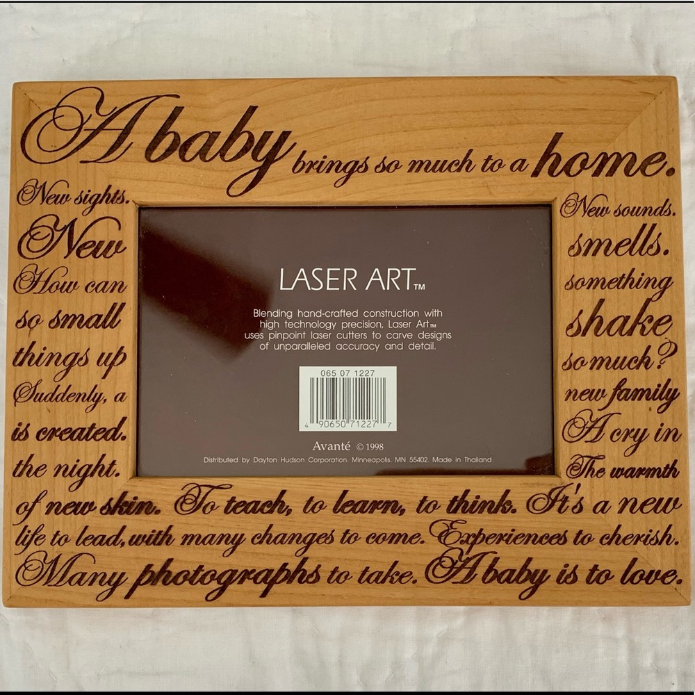 Modern Farmhouse 4 x 6 vintage Laser Art Baby photo frame